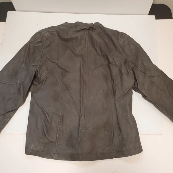 Vanity Women's Grey Faux Leather Jacket Size Large - Picture 6 of 10